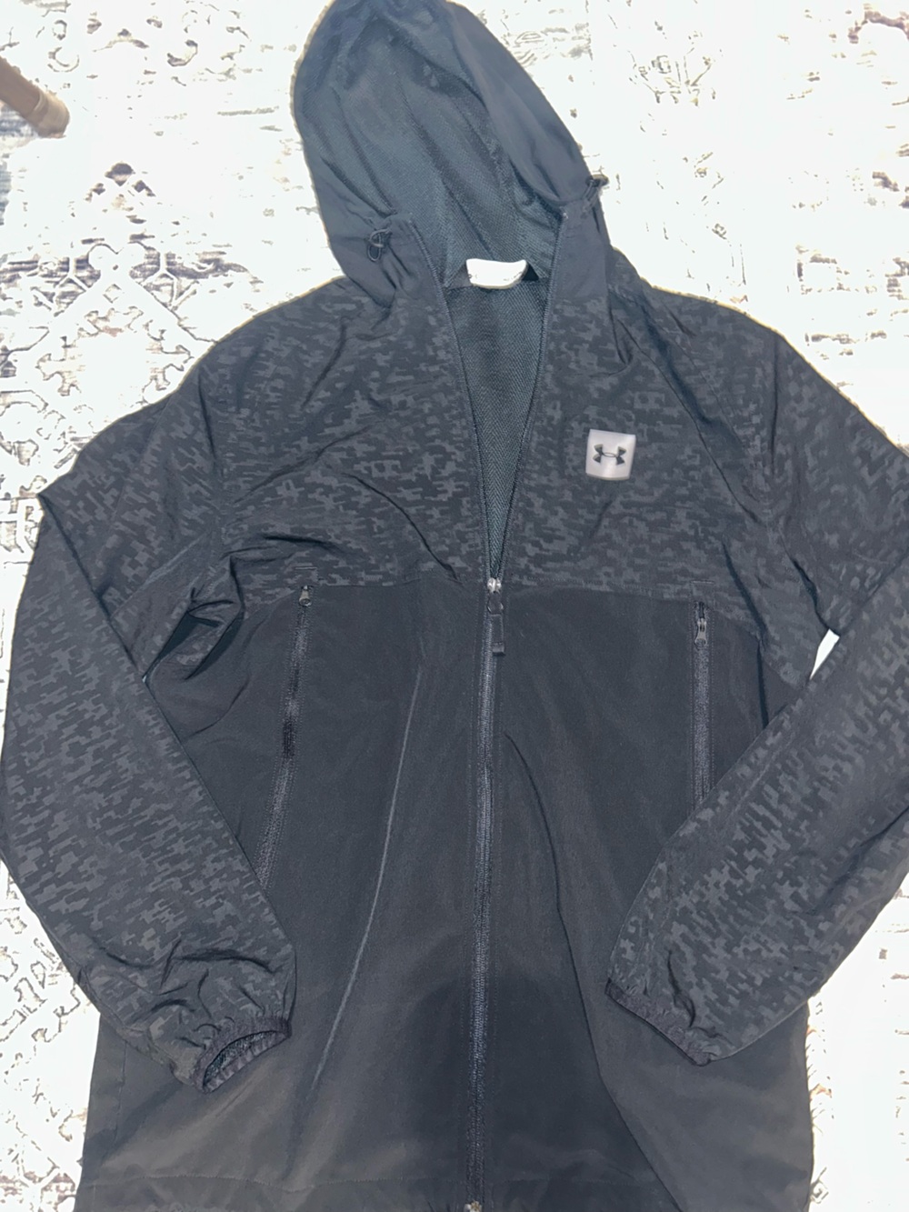 Under Armour Black Textured Full Zip Track Jacket